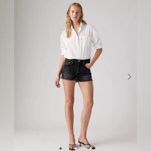 Women’s Premium Levis 501 Cutoff / Distressed Shorts Black Size 28